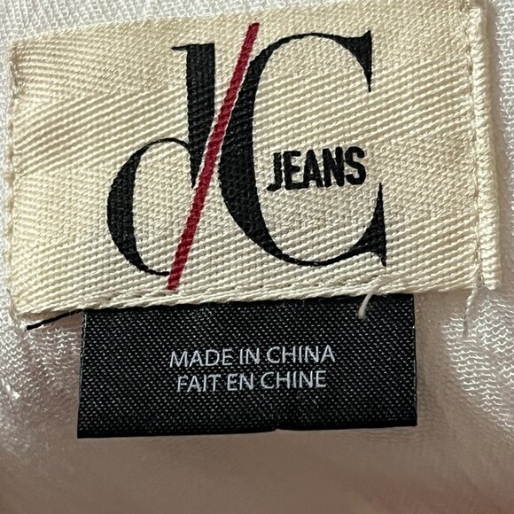 DC Jeans White Boho Blouse Top Black Trim Flowy V-Neck Women's Plus Size 2X - Picture 2 of 8